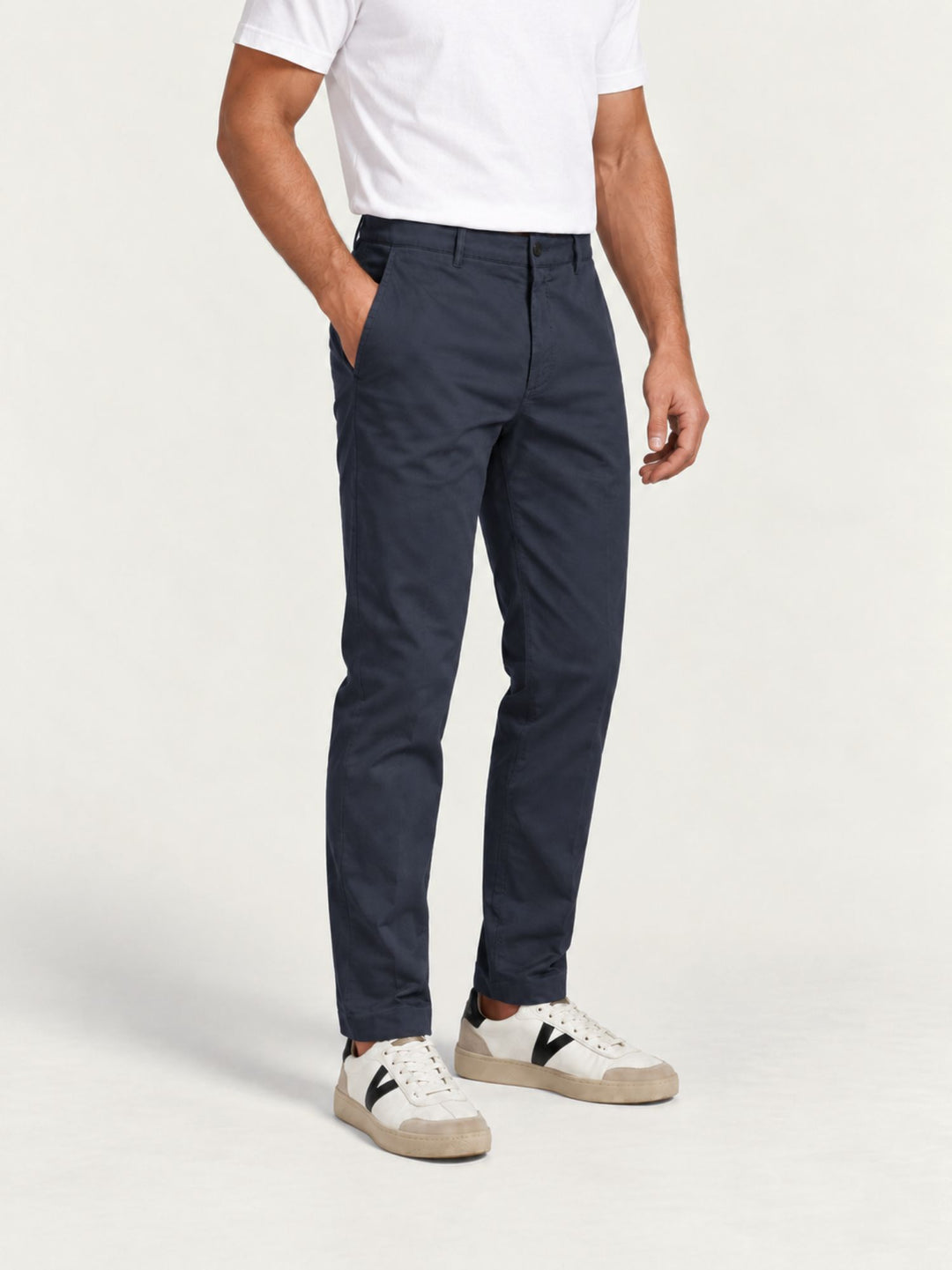 Pantalone chino in cotone navy BU27W15PAPA1321TWILL 200 ANDREA MORANDO 