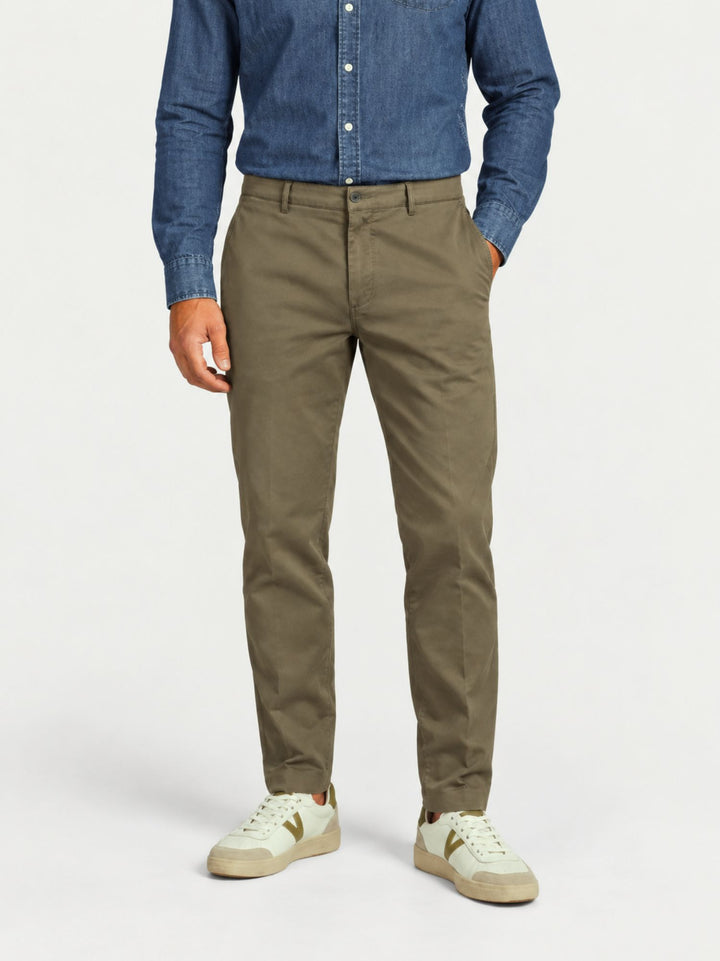 Pantalone chino in cotone verde militare BU27W15PAPA1321TWILL 301 ANDREA MORANDO 