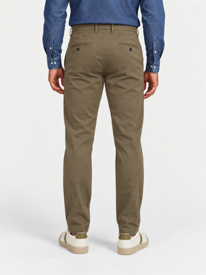 Pantalone chino in cotone verde militare BU27W15PAPA1321TWILL 301 ANDREA MORANDO 