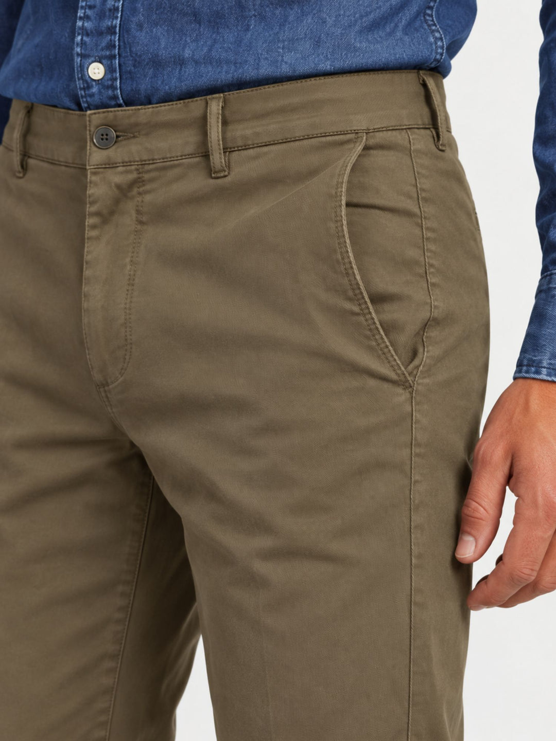 Pantalone chino in cotone verde militare BU27W15PAPA1321TWILL 301 ANDREA MORANDO 