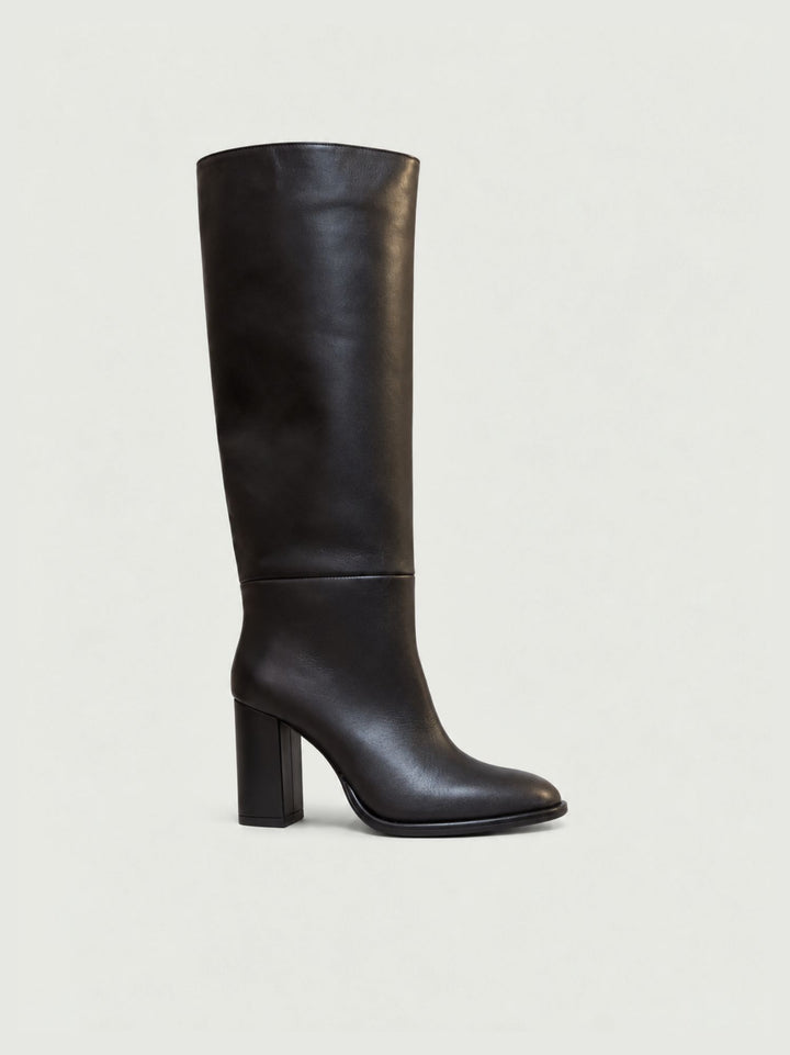 Stivale alto in pelle nera 2461 NERO ANDREA MORANDO 