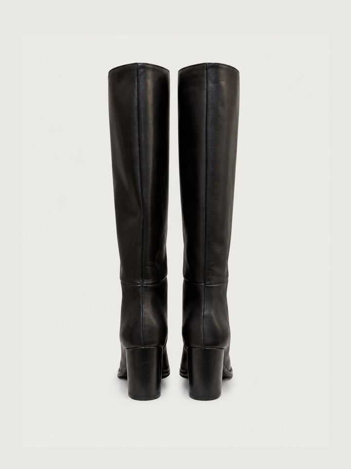 Stivale alto in pelle nera 2461 NERO ANDREA MORANDO 