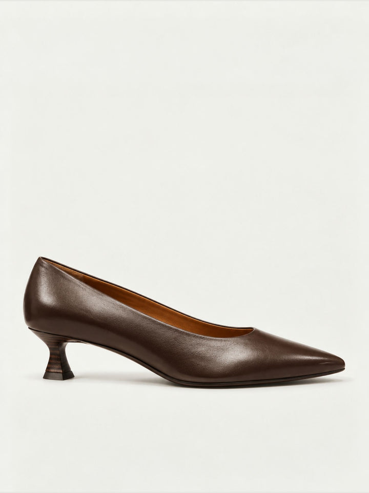 Ballerina kitten heel in pelle testa di moro 550/2 T.MORO ANDREA MORANDO 