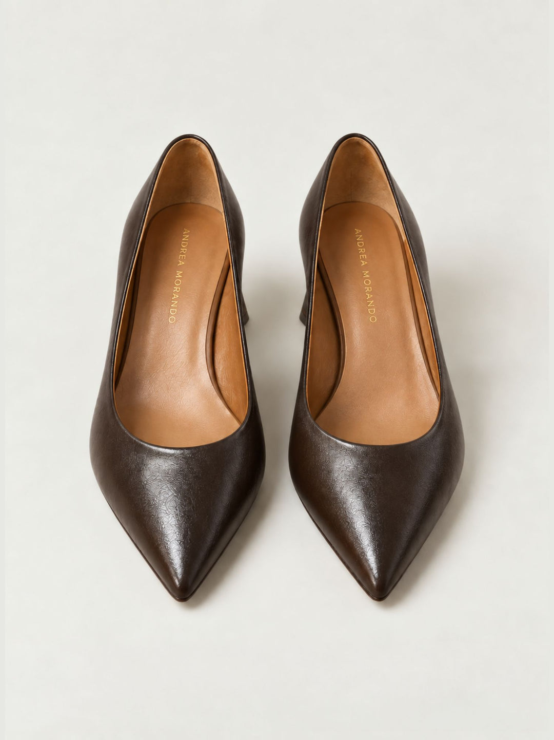 Ballerina kitten heel in pelle testa di moro 550/2 T.MORO ANDREA MORANDO 