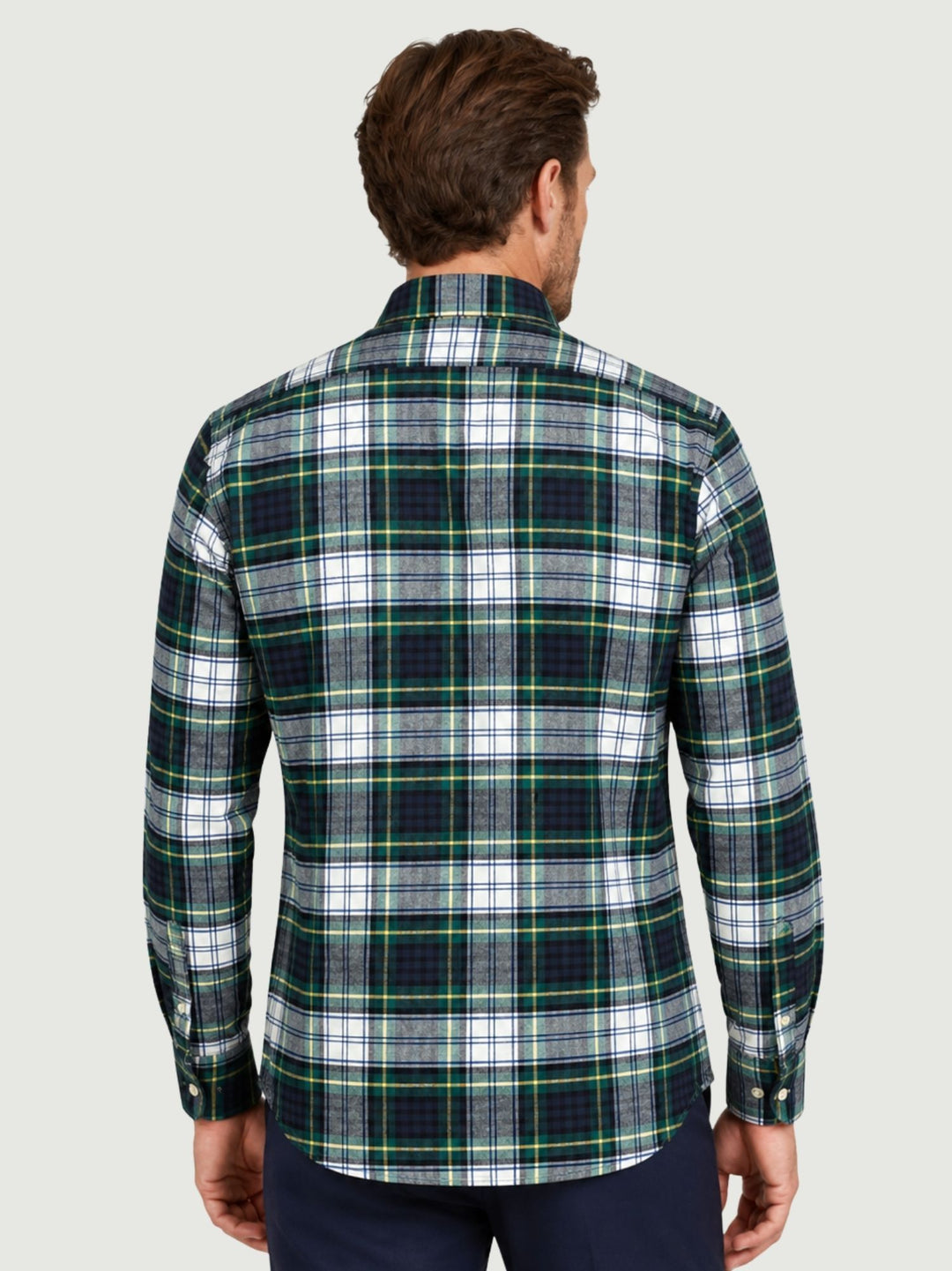 Camicia in cotone tartan verde e blu ALBERT 01 DEPERLU 