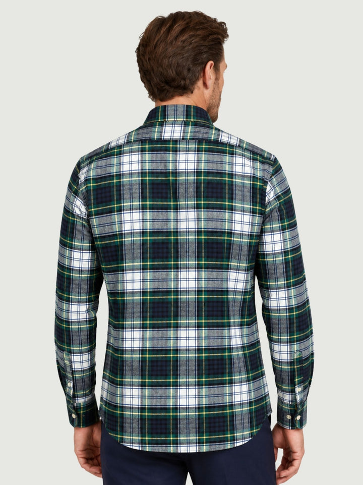 Camicia in cotone tartan verde e blu ALBERT 01 DEPERLU 