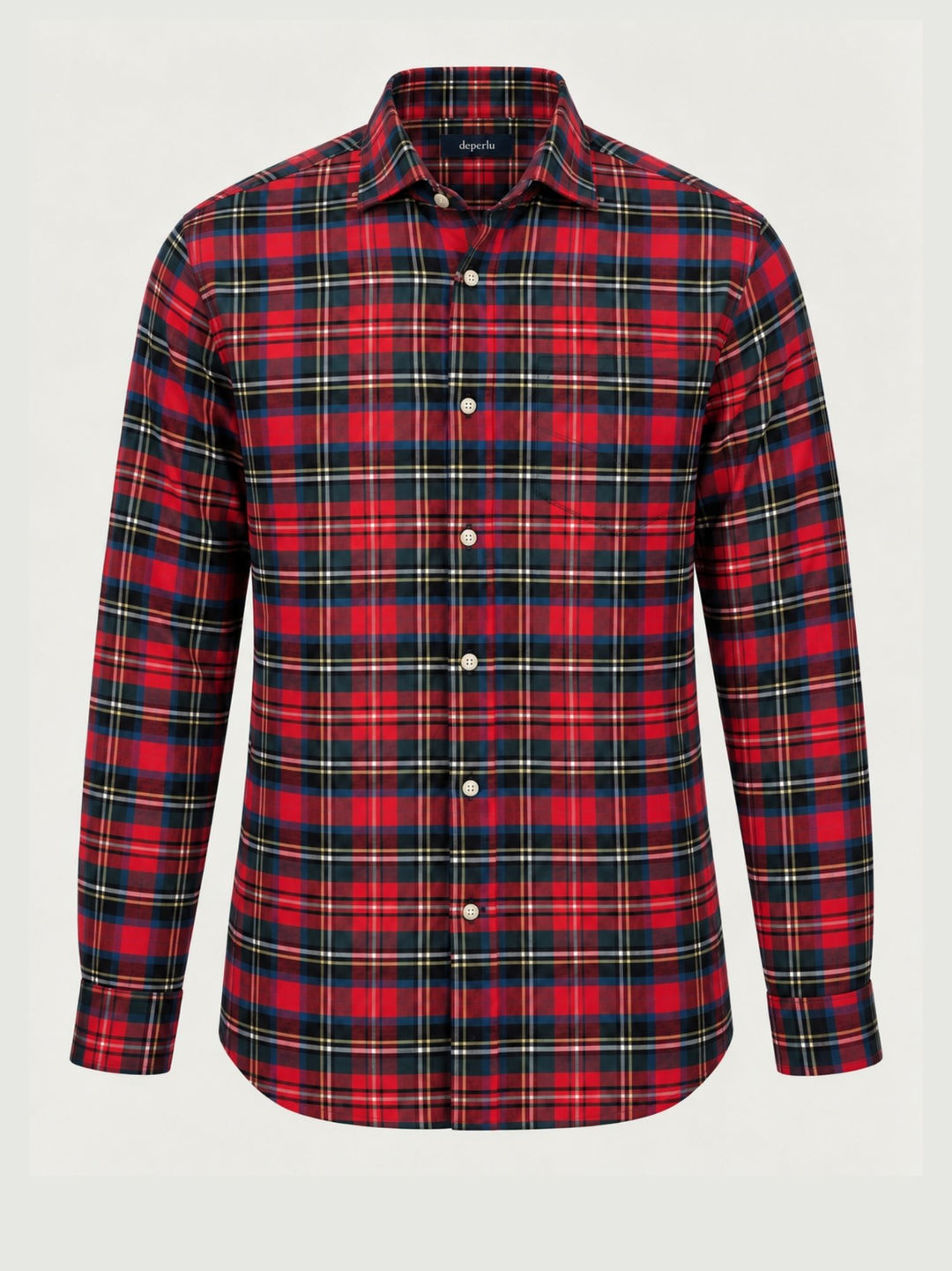Camicia in cotone tartan rossa ALBERT 02 DEPERLU 