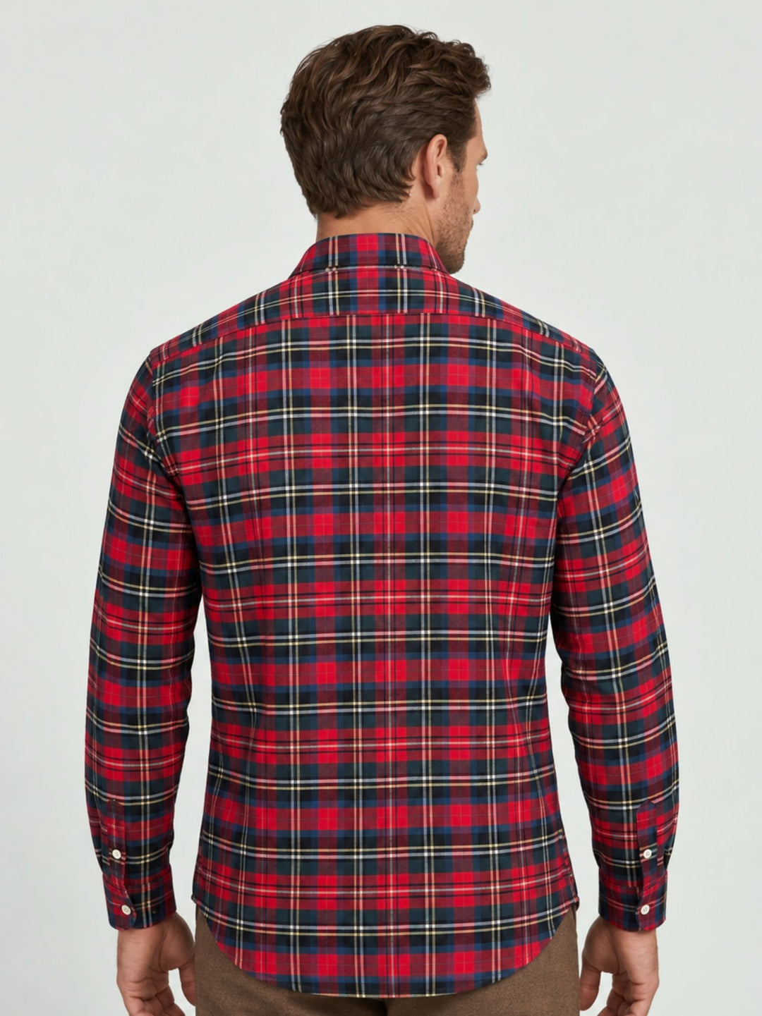 Camicia in cotone tartan rossa ALBERT 02 DEPERLU 