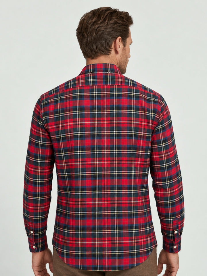 Camicia in cotone tartan rossa ALBERT 02 DEPERLU 
