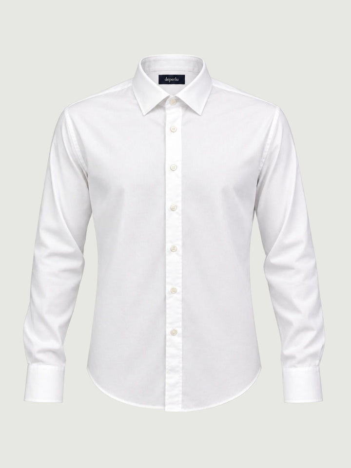 Camicia in cotone popeline bianca DUKE 01 DEPERLU 