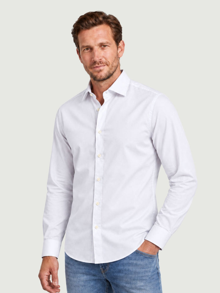 Camicia in cotone popeline bianca DUKE 01 DEPERLU 