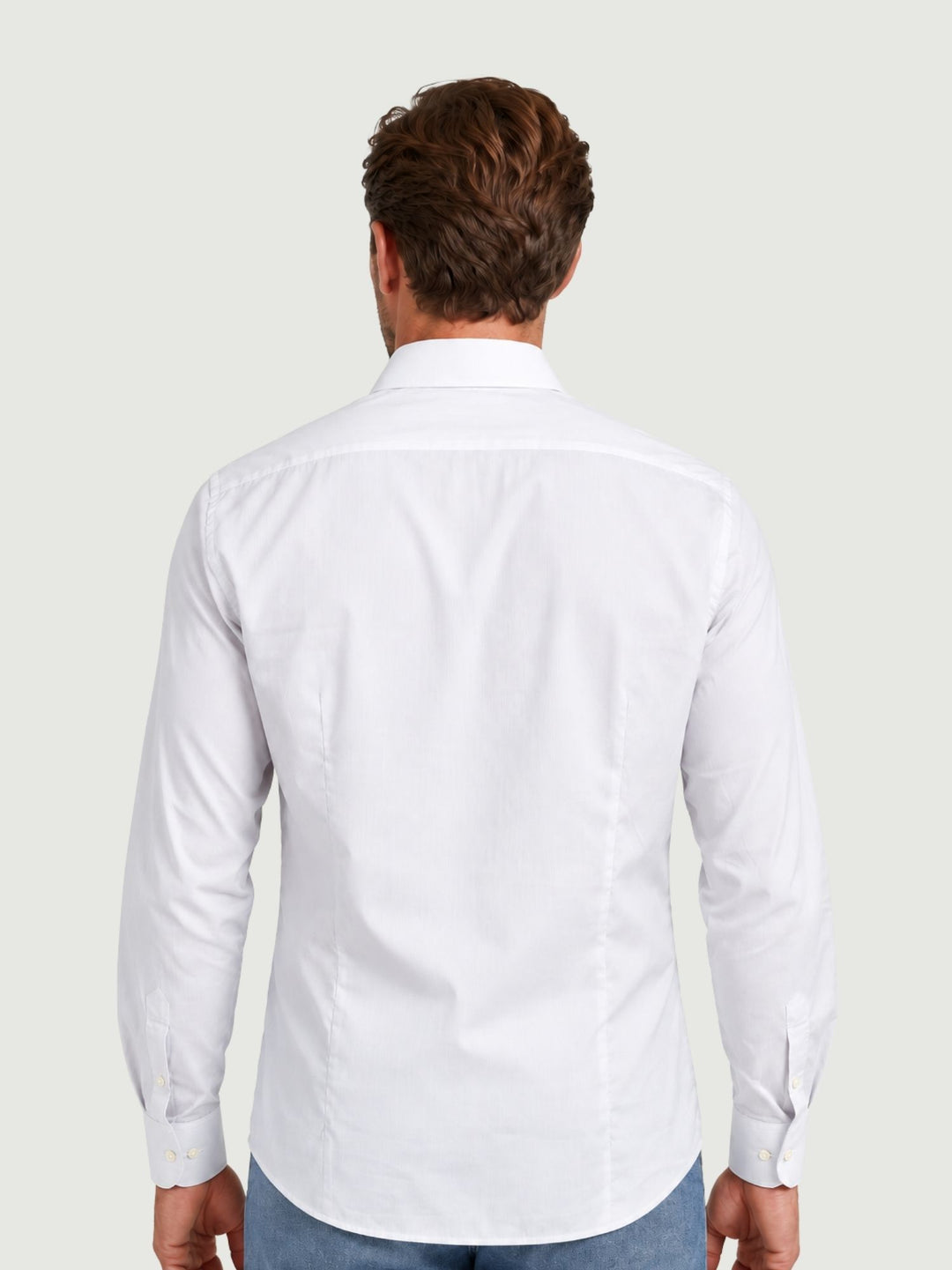 Camicia in cotone popeline bianca DUKE 01 DEPERLU 