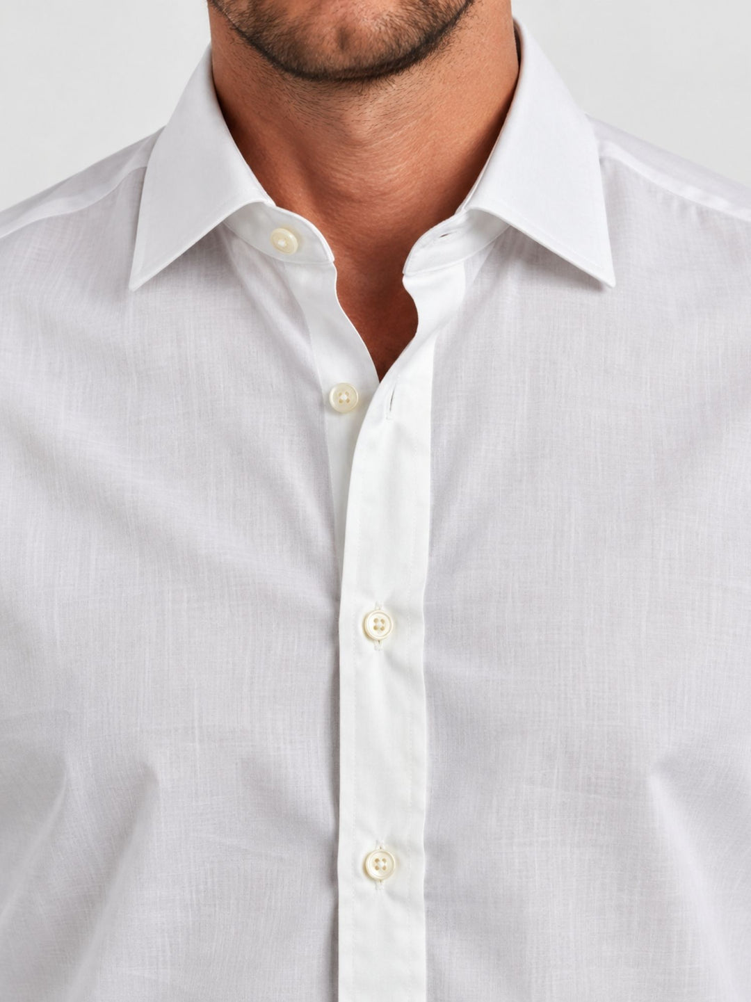 Camicia in cotone popeline bianca DUKE 01 DEPERLU 