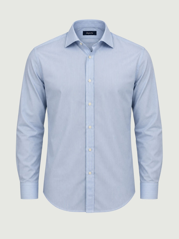 Camicia in cotone popeline azzurra DUKE 02 DEPERLU 