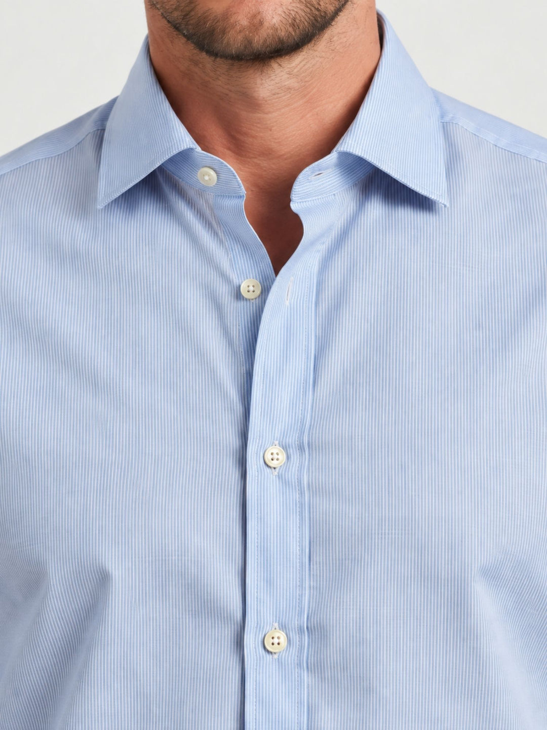 Camicia in cotone popeline azzurra DUKE 02 DEPERLU 