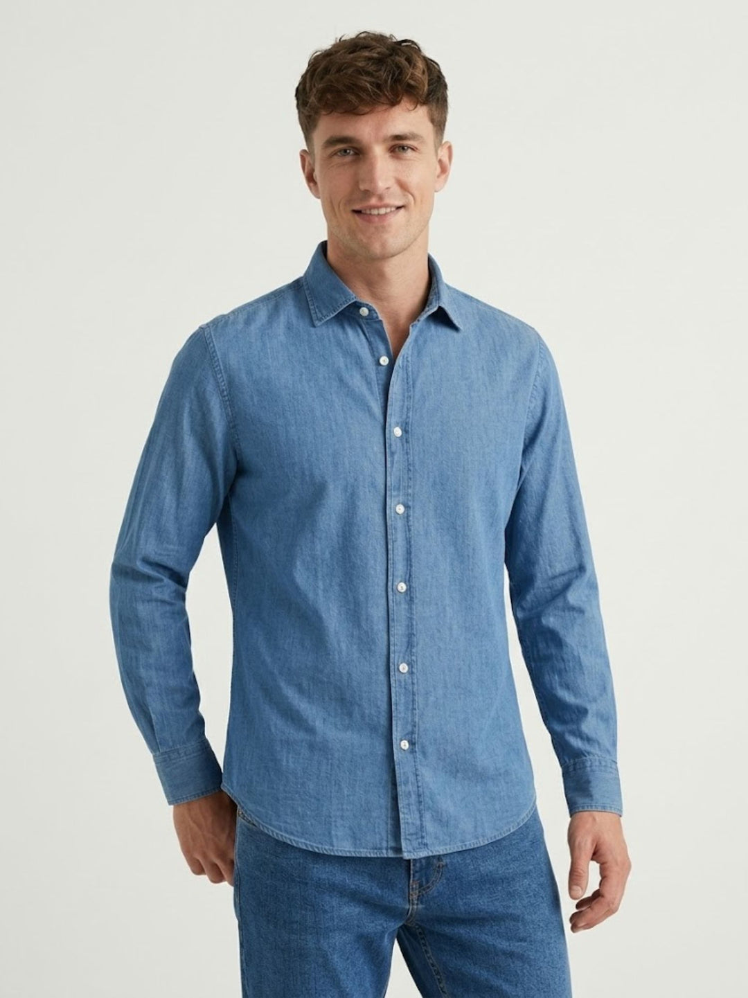 Camicia Nelson in denim medio NELSON 01 DEPERLU 