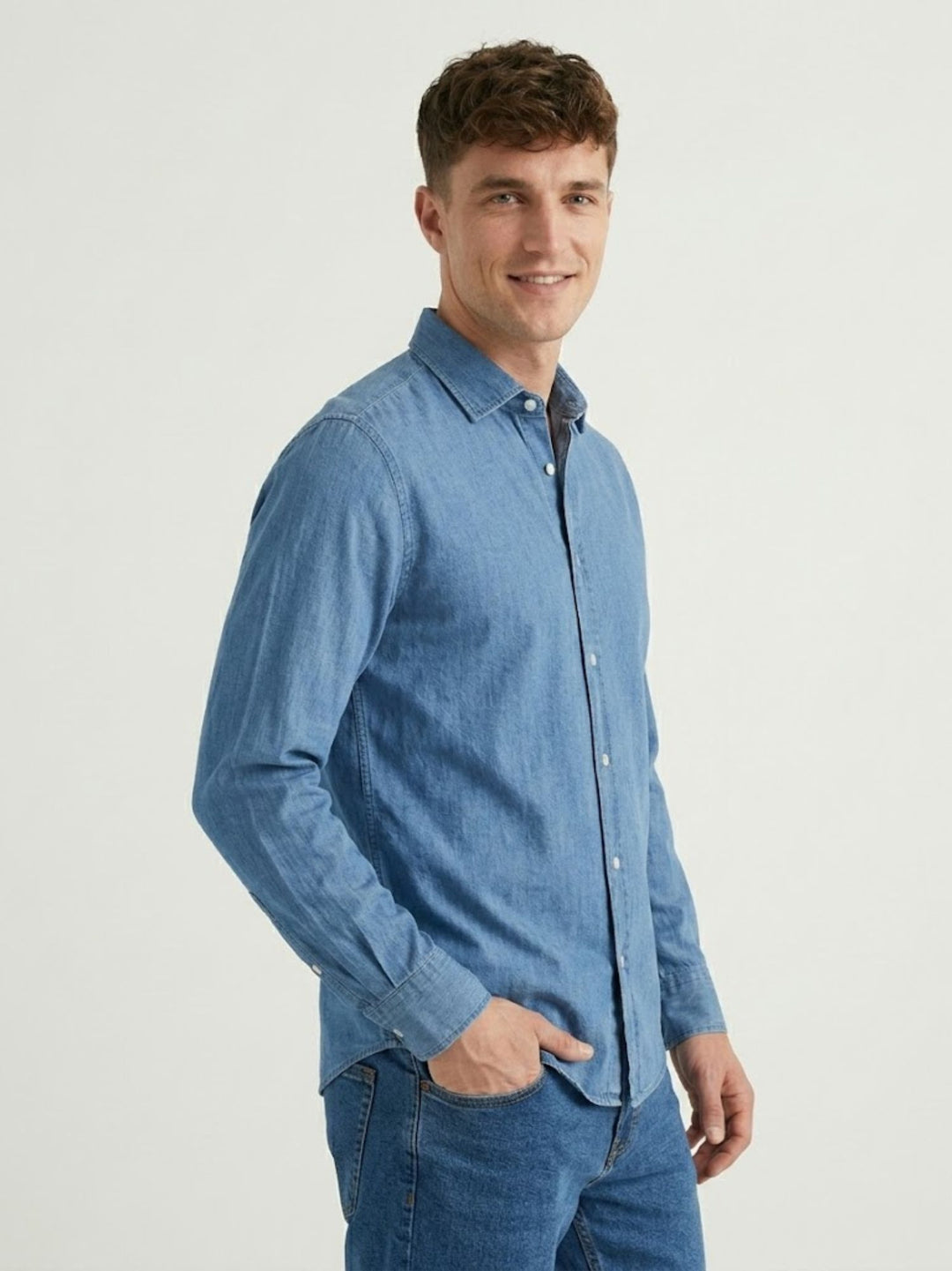 Camicia Nelson in denim medio NELSON 01 DEPERLU 