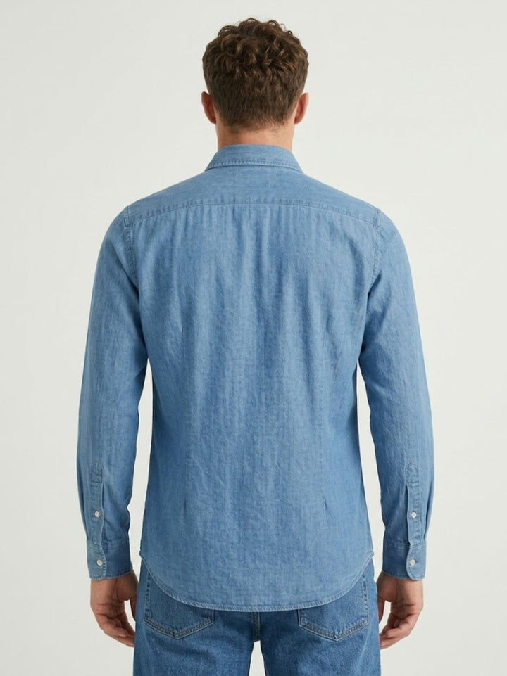 Camicia Nelson in denim medio NELSON 01 DEPERLU 
