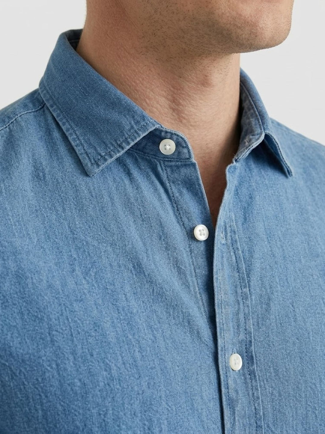 Camicia Nelson in denim medio NELSON 01 DEPERLU 