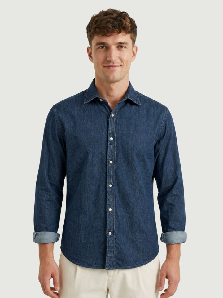 Camicia in cotone denim scuro NELSON 04 DEPERLU 