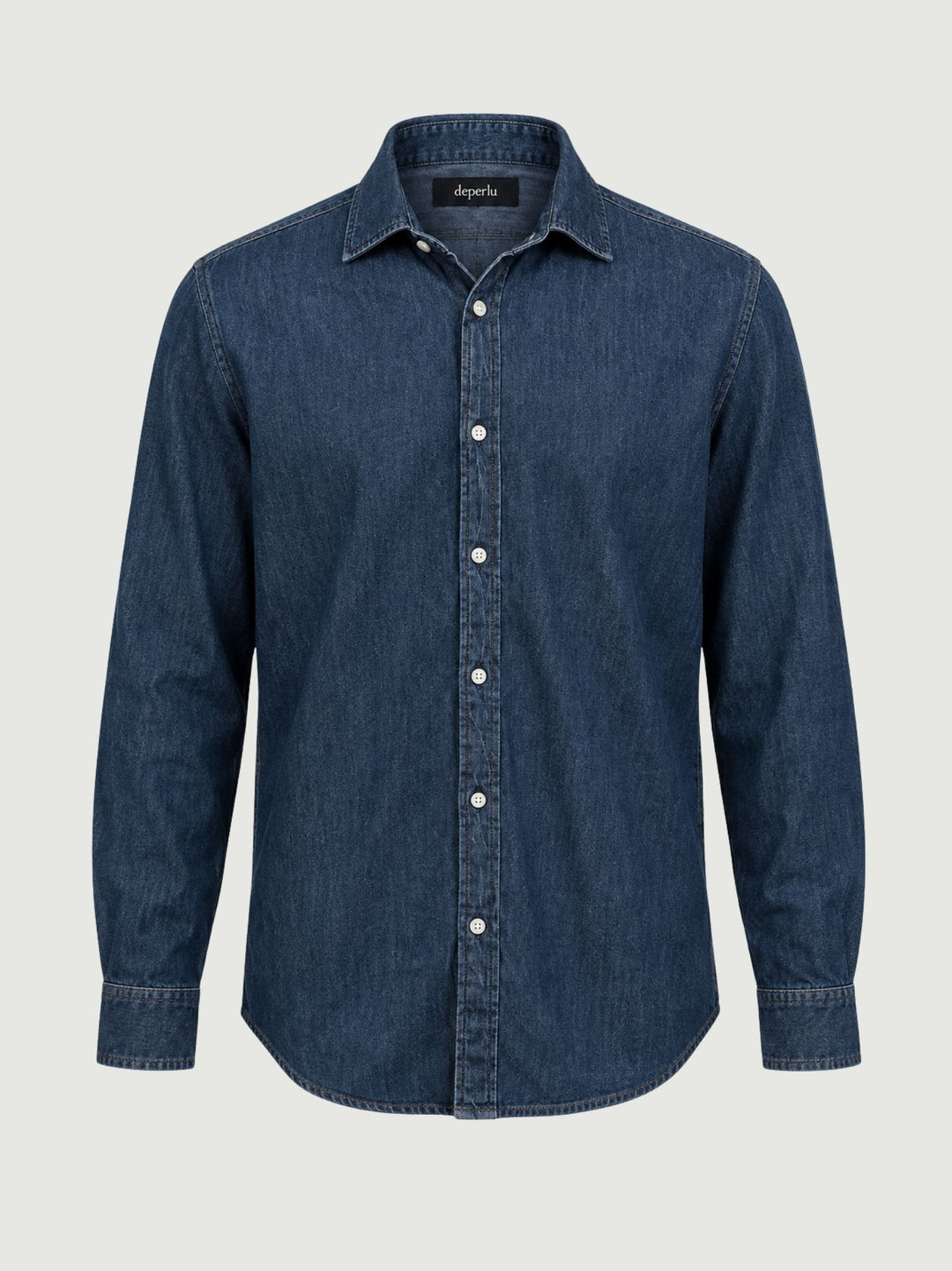 Camicia in cotone denim scuro NELSON 04 DEPERLU 