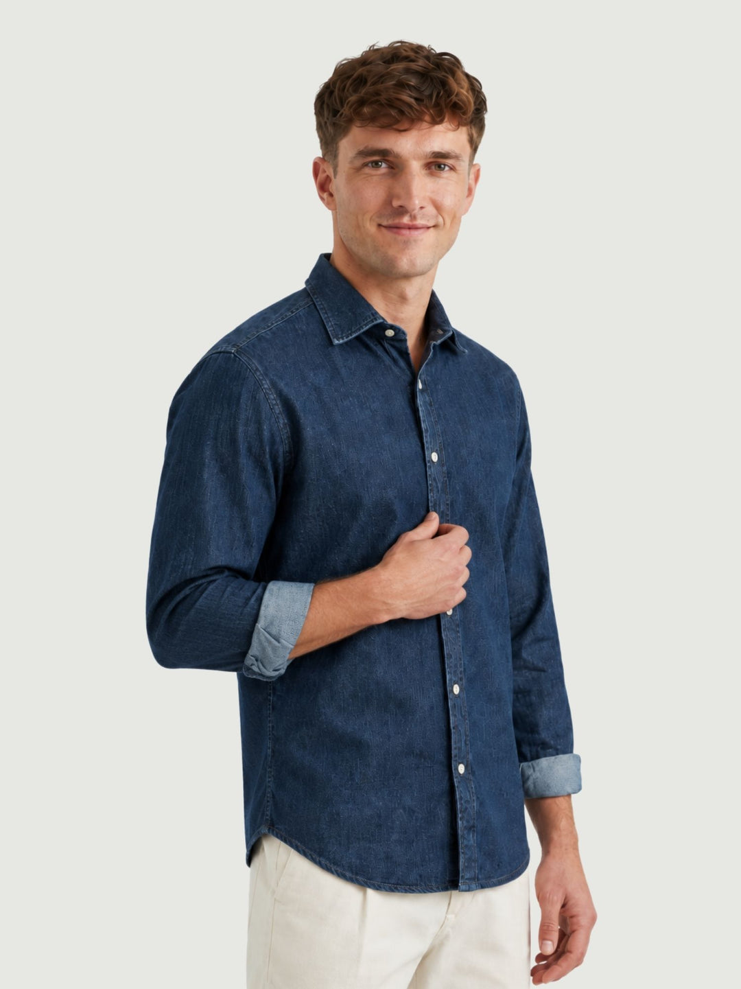 Camicia in cotone denim scuro NELSON 04 DEPERLU 