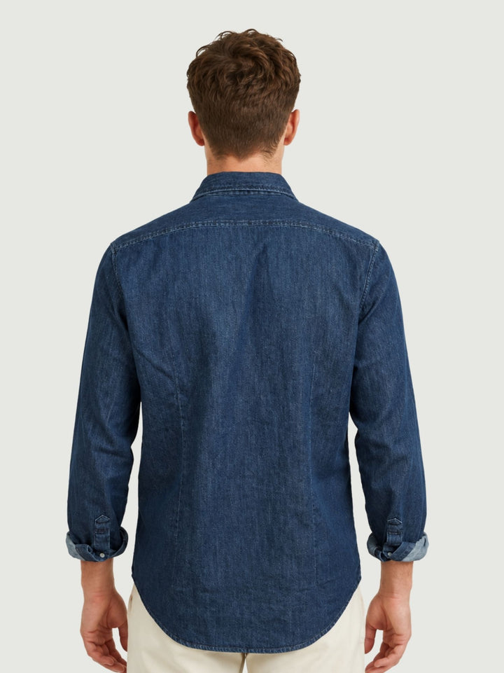 Camicia in cotone denim scuro NELSON 04 DEPERLU 