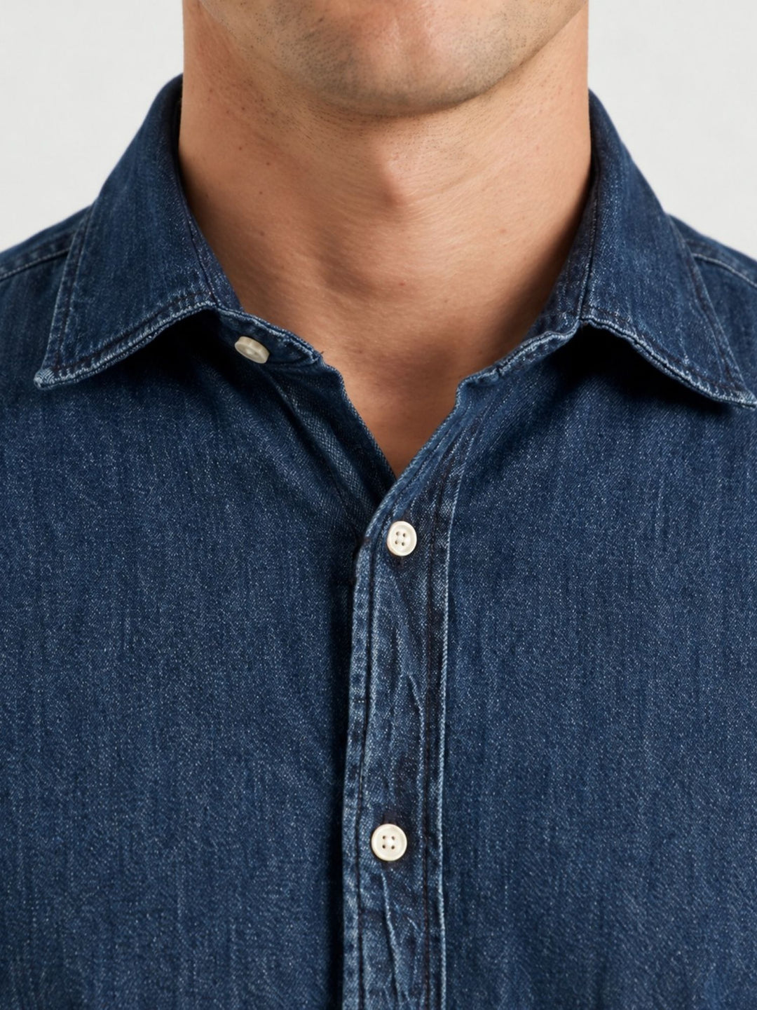 Camicia in cotone denim scuro NELSON 04 DEPERLU 