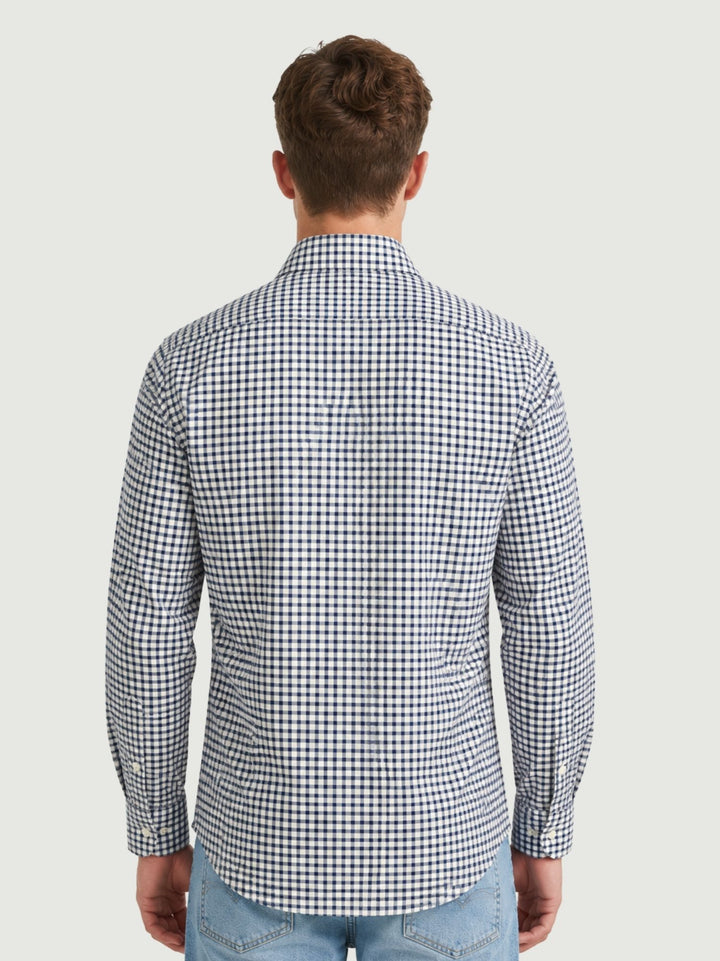 Camicia in cotone a quadretti blu e grigi PATRICK 02 DEPERLU 