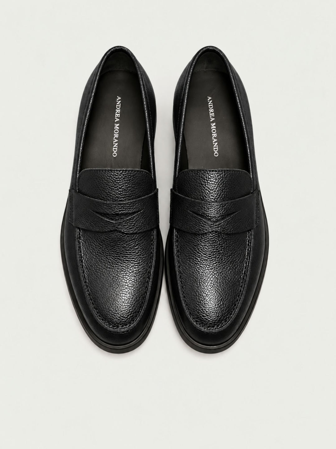 Mocassino penny in pelle nera 1044 NERO ANDREA MORANDO 