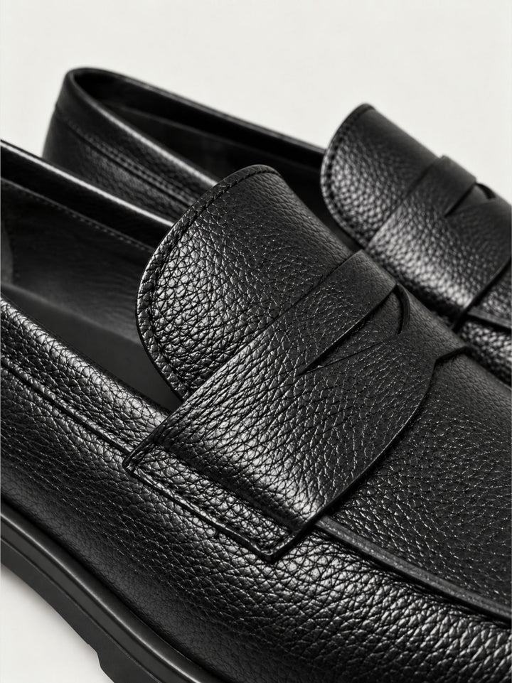 Mocassino penny in pelle nera 1044 NERO ANDREA MORANDO 
