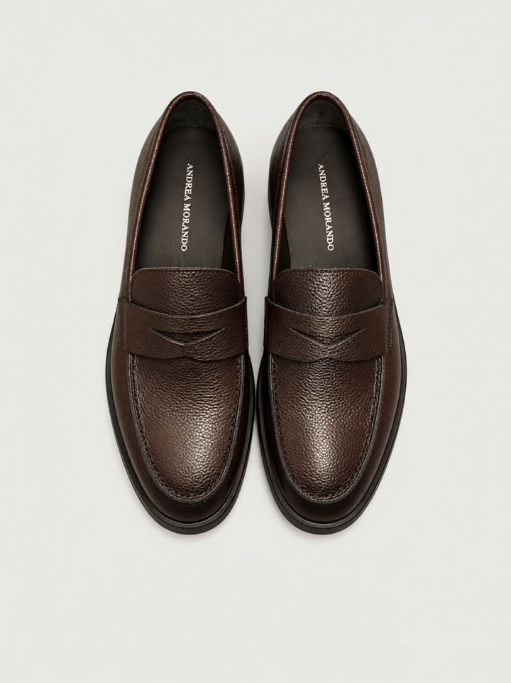 Mocassino penny in pelle marrone 1044 WOOD ANDREA MORANDO 