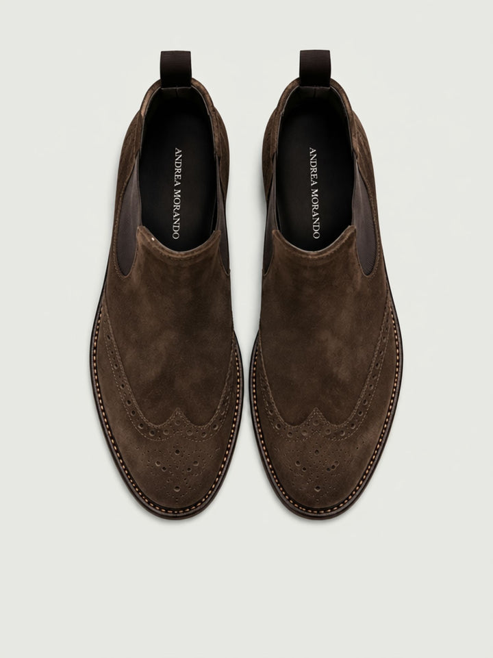 Stivaletto beatles in camoscio cacao 1064 CACAO ANDREA MORANDO 