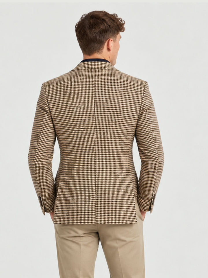 Giacca monopetto pied de poule beige G214/SP13 5B ANDREA MORANDO 