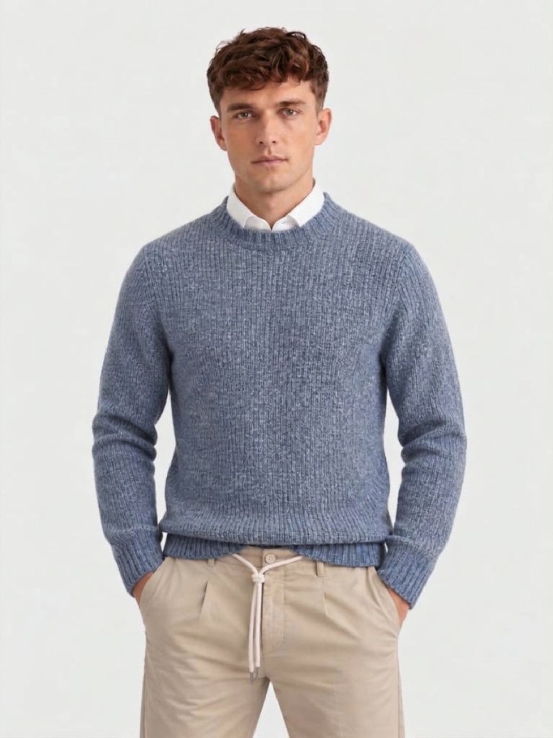 Maglione girocollo in lana jeans W-3101 JEANS ANDREA MORANDO 