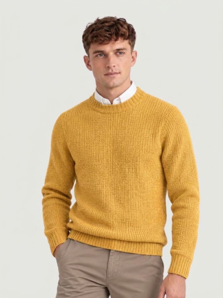 Girocollo in lana ocra W-3101 POLENTA ANDREA MORANDO 