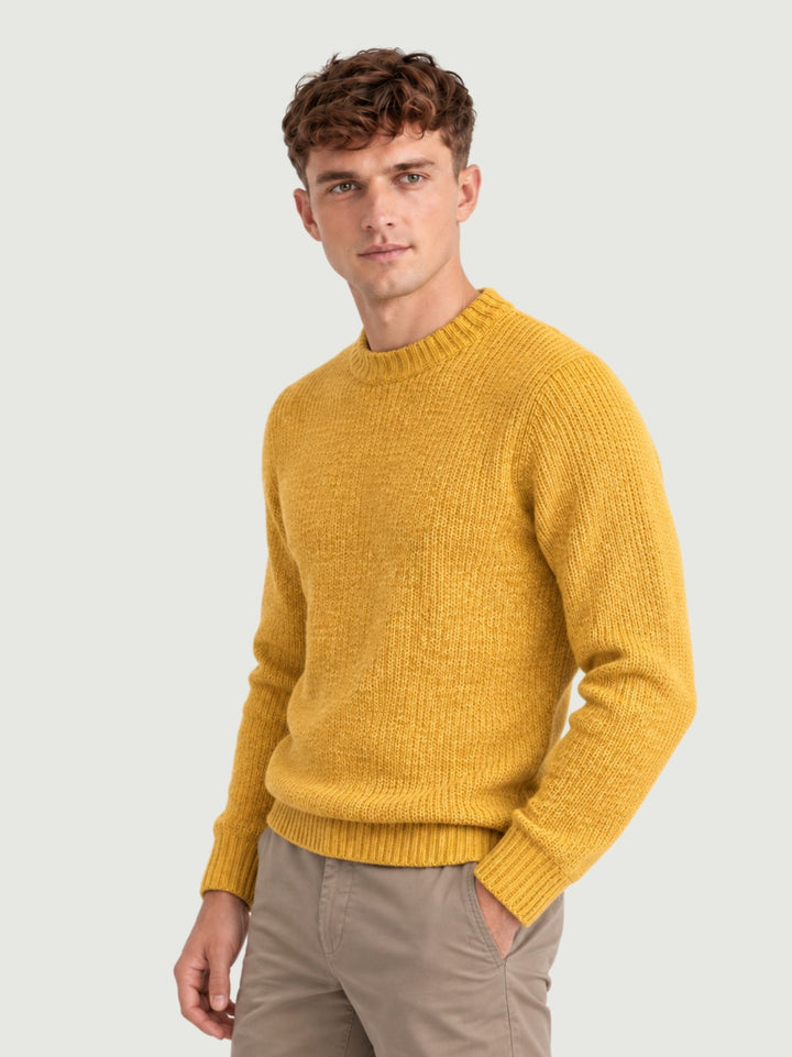 Girocollo in lana ocra W-3101 POLENTA ANDREA MORANDO 