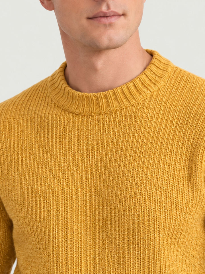 Girocollo in lana ocra W-3101 POLENTA ANDREA MORANDO 