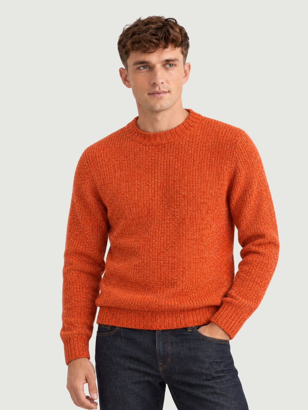 Maglione girocollo in lana mattone W-3101 TAROCCO ANDREA MORANDO 