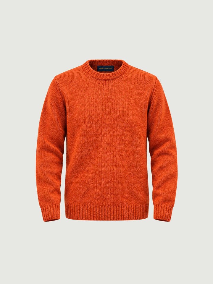 Maglione girocollo in lana mattone W-3101 TAROCCO ANDREA MORANDO 