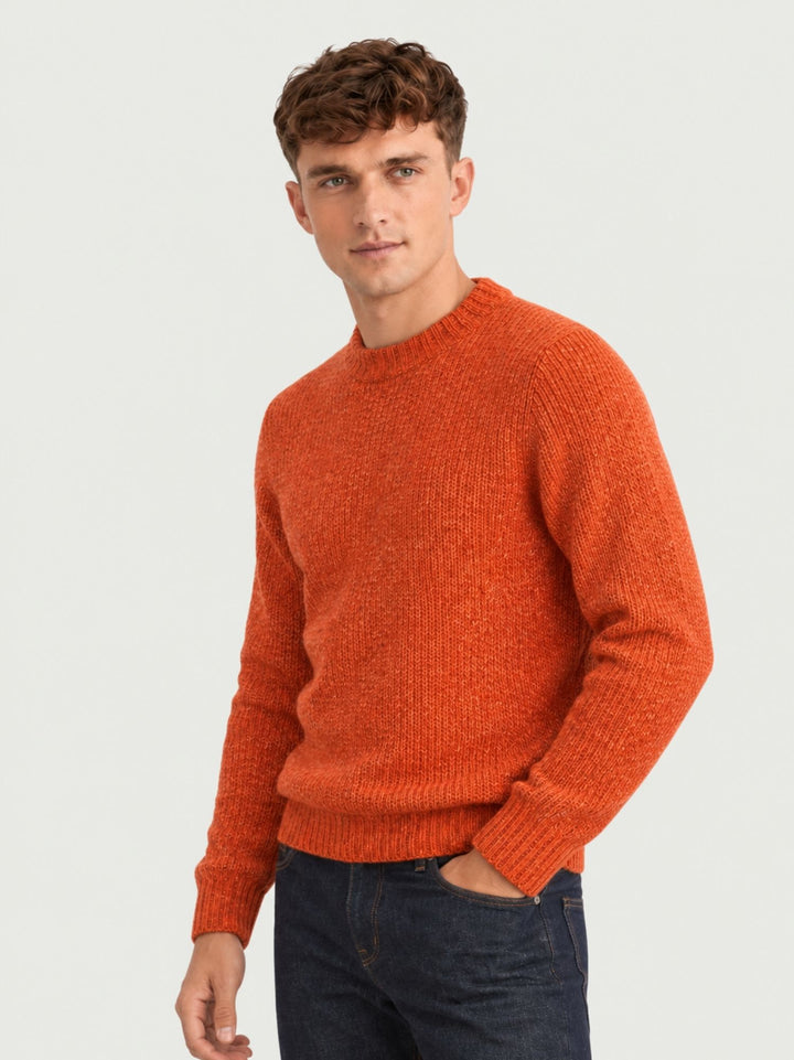 Maglione girocollo in lana mattone W-3101 TAROCCO ANDREA MORANDO 