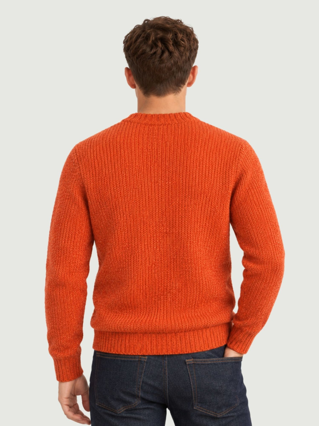 Maglione girocollo in lana mattone W-3101 TAROCCO ANDREA MORANDO 