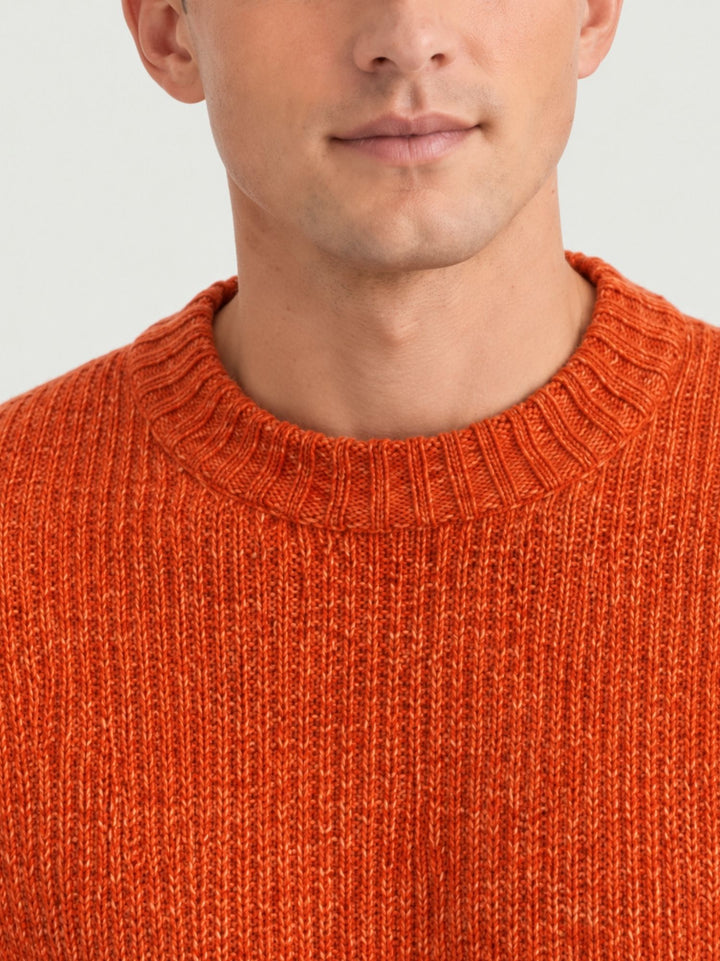 Maglione girocollo in lana mattone W-3101 TAROCCO ANDREA MORANDO 