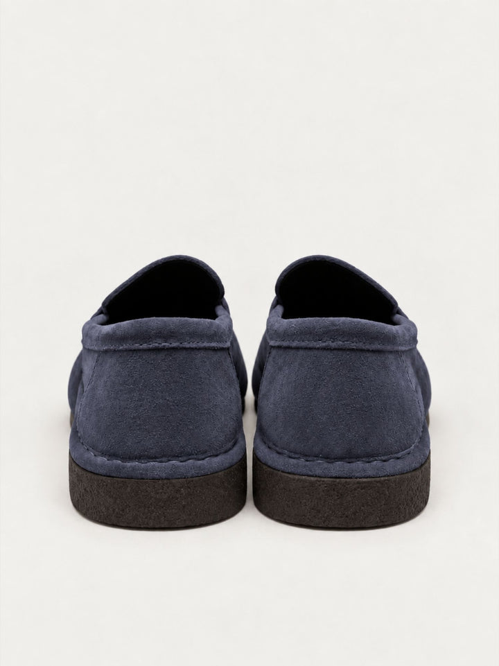 Mocassino penny in pelle scamosciata navy BRUNO BLU FABIO RUSCONI 