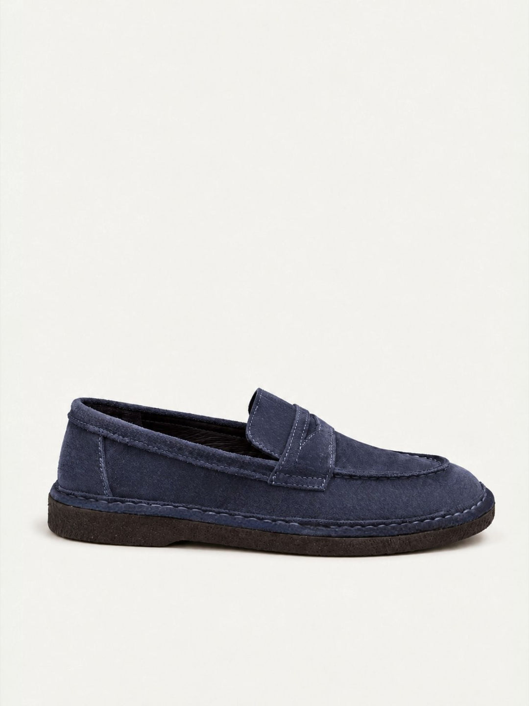 Mocassino penny in pelle scamosciata navy BRUNO BLU FABIO RUSCONI 