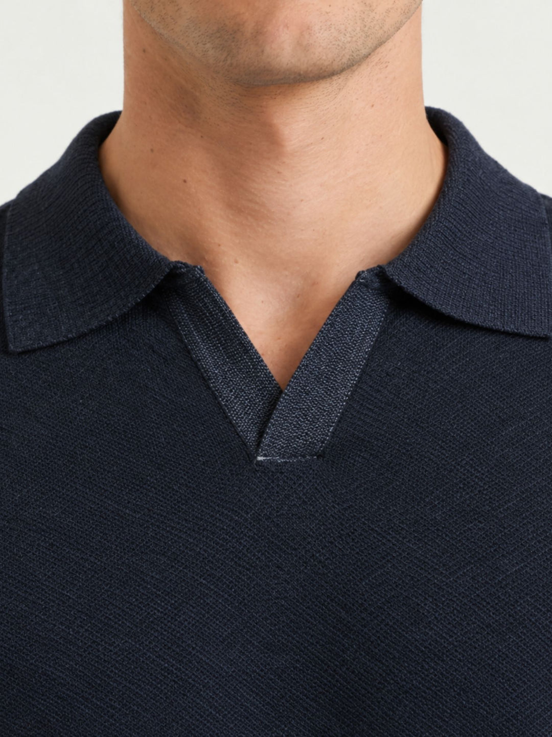 Maglia polo in lana merino 100% extrafine blu 0009 24 FIESOLI DANIELE 