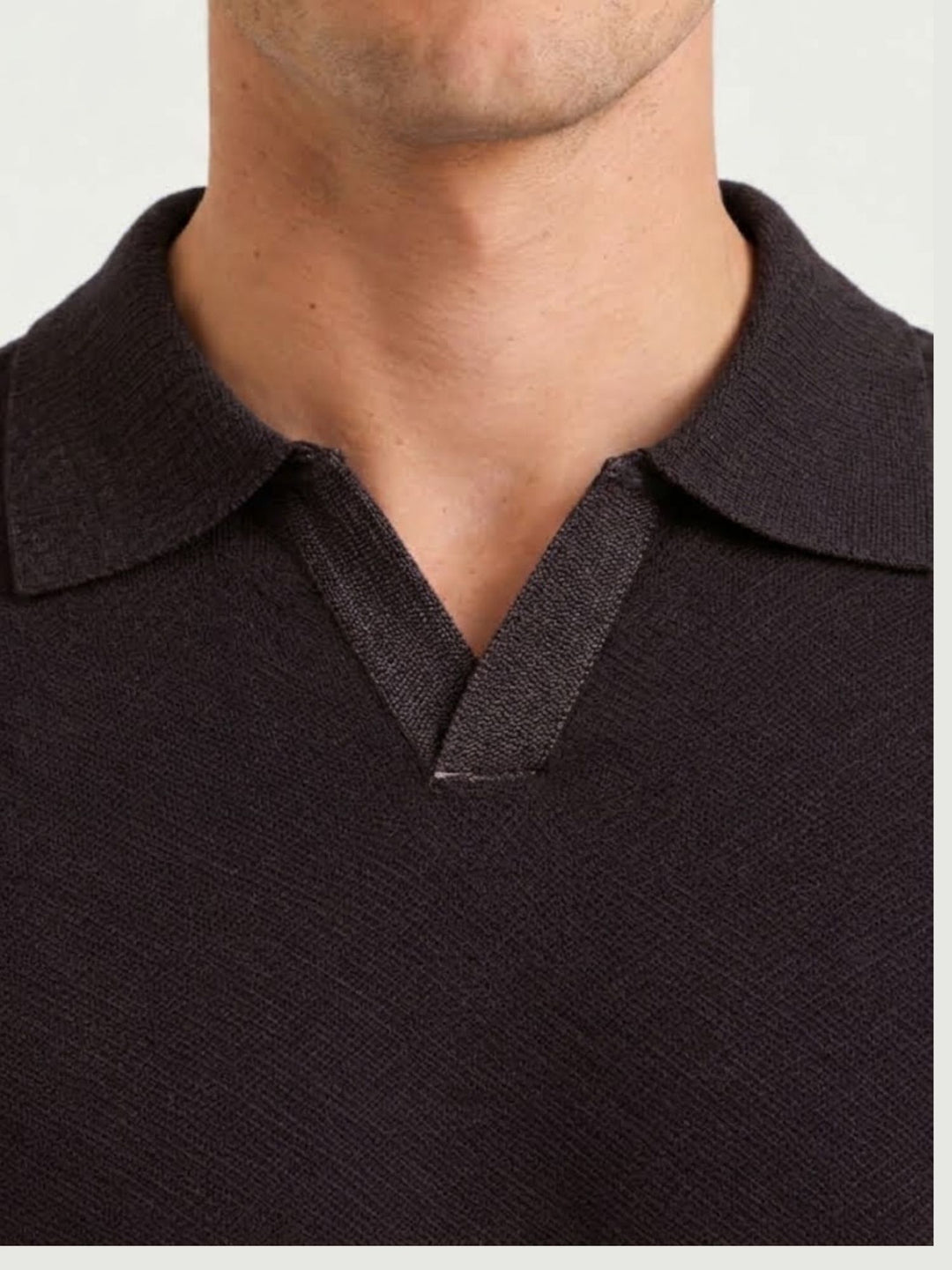 Maglia polo in lana merino 100% extrafine moro 0009 33 FIESOLI DANIELE 