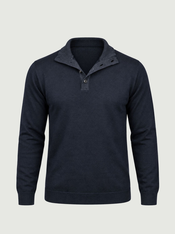 Maglia scollo polo in lana merino extrafine navy 0013 24 FIESOLI DANIELE 