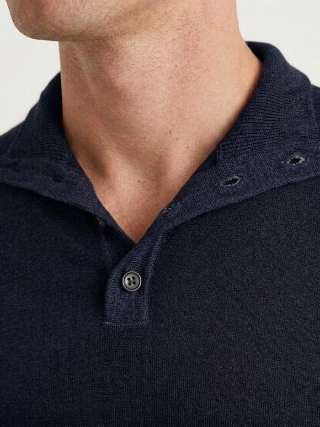 Maglia scollo polo in lana merino extrafine navy 0013 24 FIESOLI DANIELE 