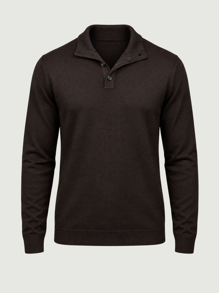 Maglia scollo polo in lana merino extrafine moro 0013 33 FIESOLI DANIELE 